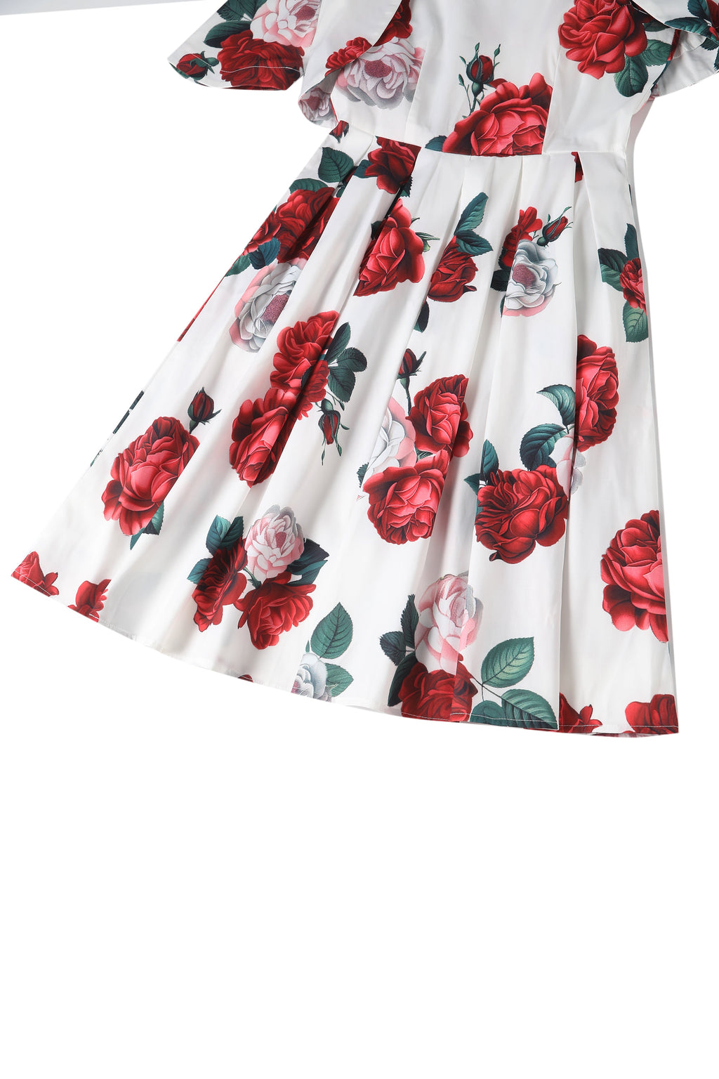 Lisette Red Peony in White Bolero Jacket