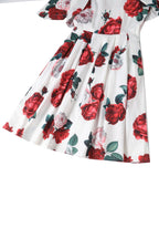 Lisette Red Peony in White Bolero Jacket