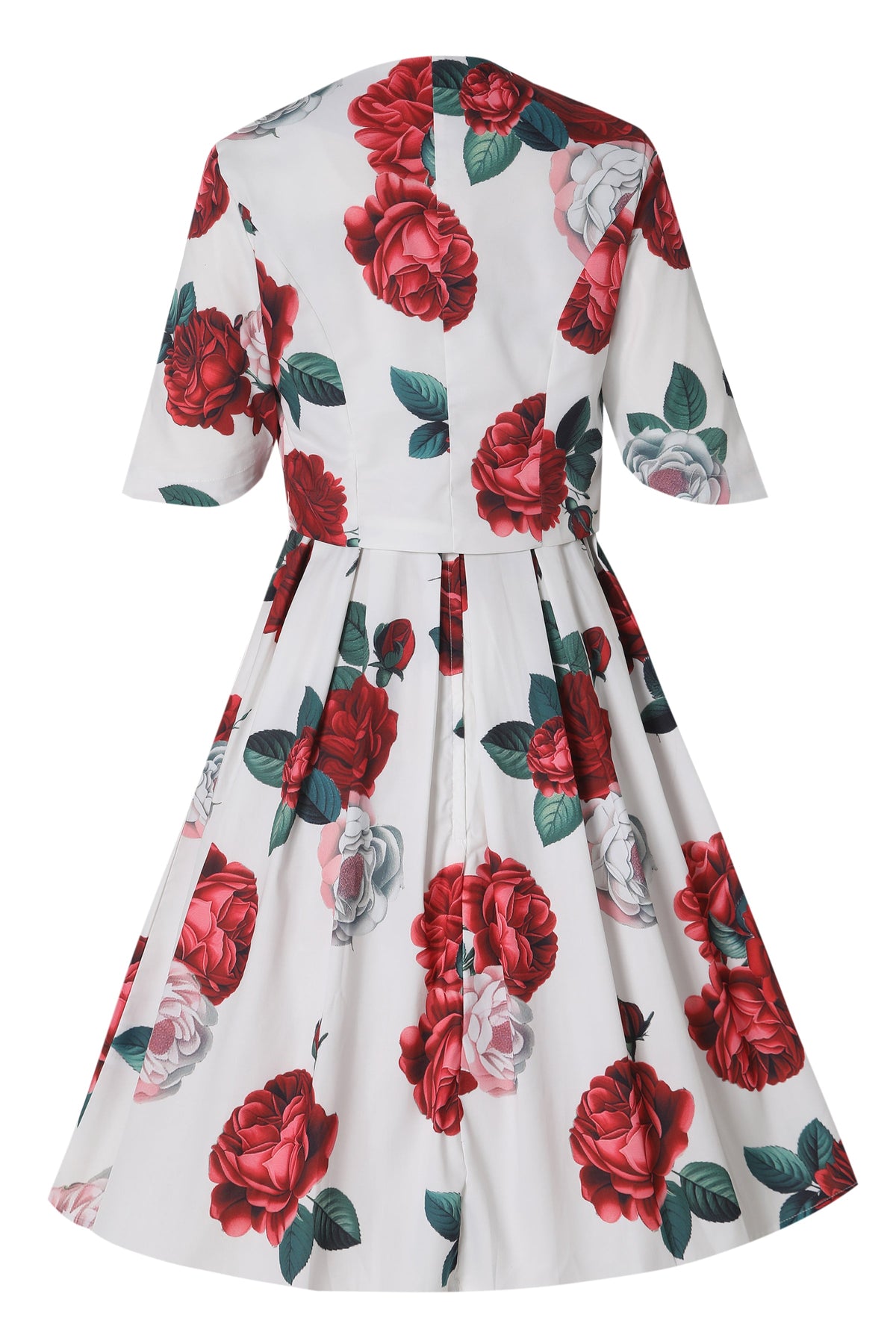 Lisette Red Peony in White Bolero Jacket