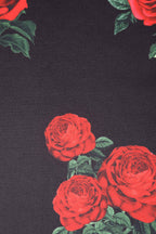 Monroe Black Rose & Bird Pencil Dress