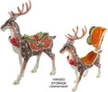 Reindeer Jeweled Trinket Box with Austrian Crystals, Large