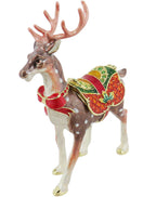 Reindeer Jeweled Trinket Box with Austrian Crystals, Large