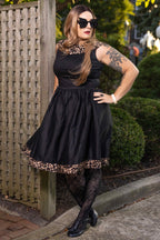 Cindy Retro Dress in Leopard Print