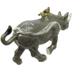 Rhinoceros Jeweled Trinket Box matching Necklace