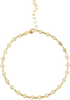 Frasier Sterling Ride With Me Choker in gold black with chain link and gold plated sunbursts on festival choker — front view