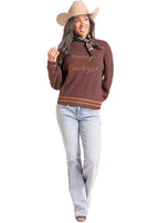 Rock & Roll Cowgirl Java Howdy Cowboys Sweater BW32T09378