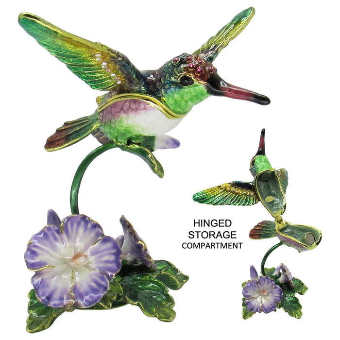 RUCINNI Hummingbird Jeweled Trinket Box, Purple