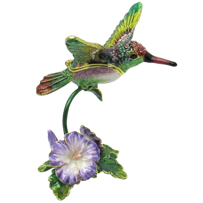 RUCINNI Hummingbird Jeweled Trinket Box, Purple