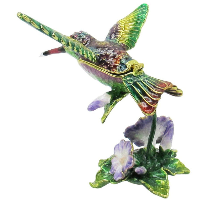 RUCINNI Hummingbird Jeweled Trinket Box, Purple