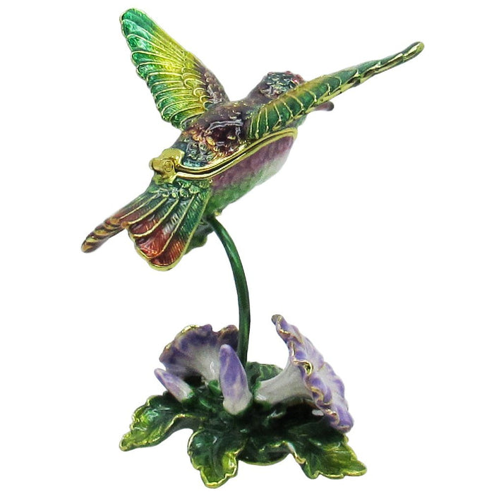 RUCINNI Hummingbird Jeweled Trinket Box, Purple