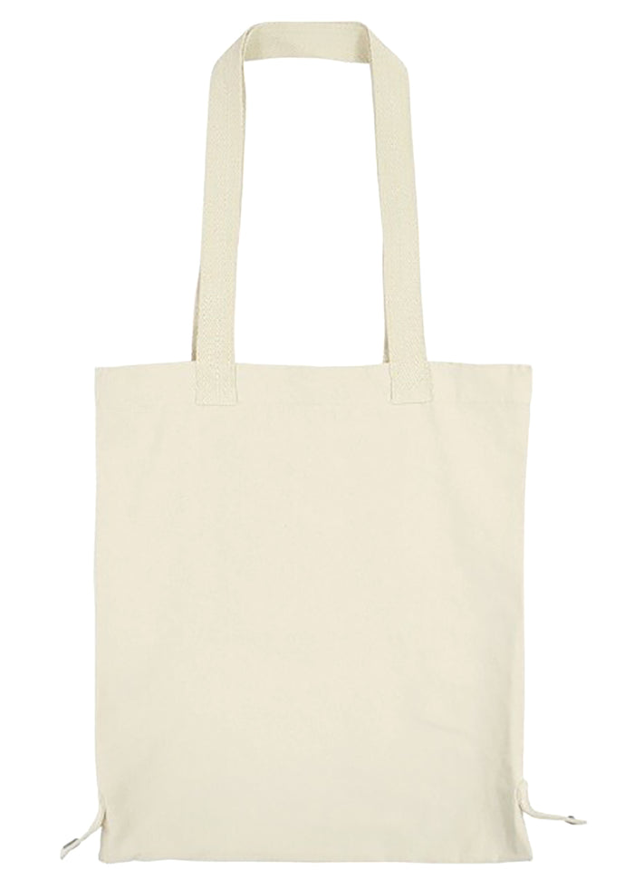Sanrio Cinnamoroll Convertible Canvas Tote in multicolor with Cinnamoroll character print and convertible tote design — compact mode view