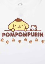 Bioworld Sanrio Pompompurin and Muffin Character Tee in white — graphic detail view