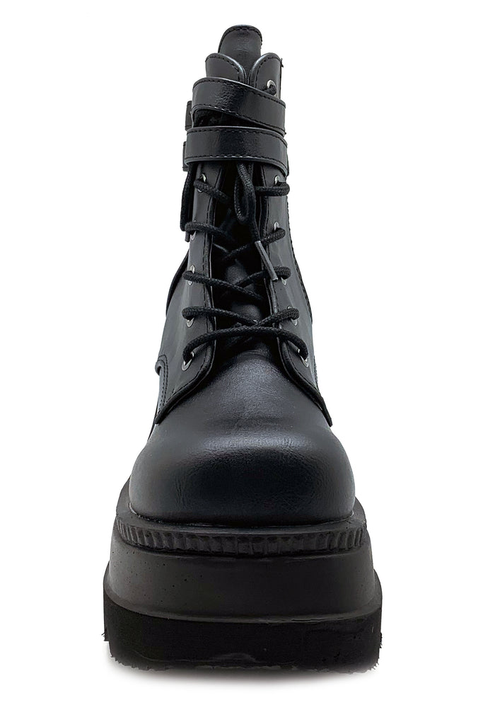 Demonia Shaker Platform Boots in Black