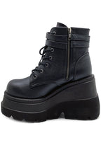 Demonia Shaker Platform Boots in Black