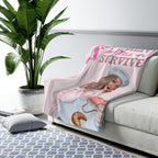 Sherpa Blanket — "Happy, Alive & Built to Survive" Cozy Throw