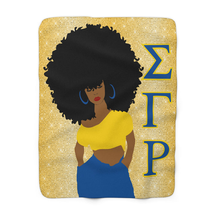 Sigma Gamma Rho Sherpa Blanket — Afrocentric Cozy Throw