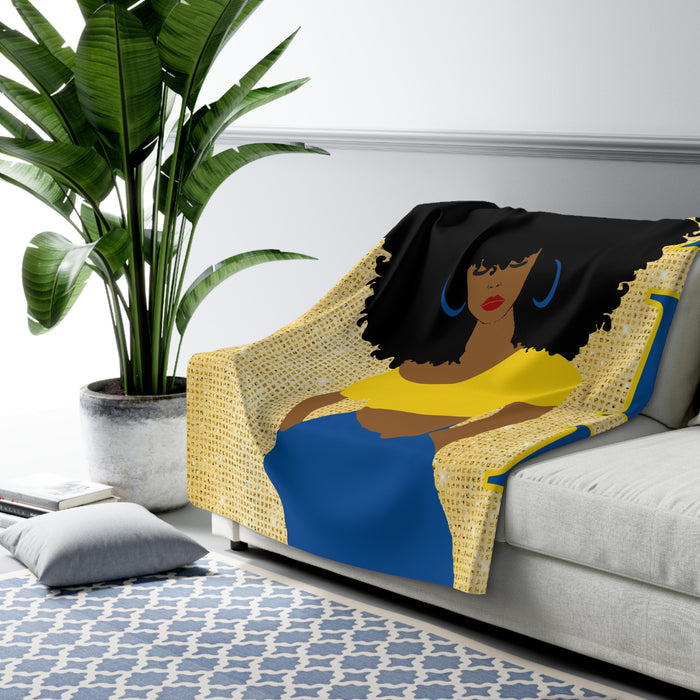 Sigma Gamma Rho Sherpa Blanket — Afrocentric Cozy Throw