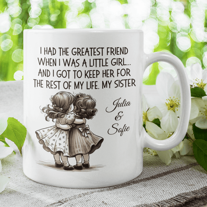 Sister Gift from Sister, Personalized Coffee Mug: I Had The Greatest Friend...
