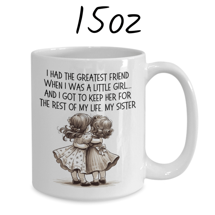 Sister Gift from Sister, Personalized Coffee Mug: I Had The Greatest Friend...