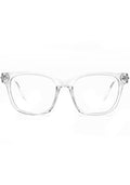 TopFoxx Stella Blue Light Glasses in clear with trendy frame and anti blue light lenses on rave glasses — front view