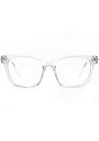 TopFoxx Stella Blue Light Glasses in clear with trendy frame and anti blue light lenses on rave glasses — front view