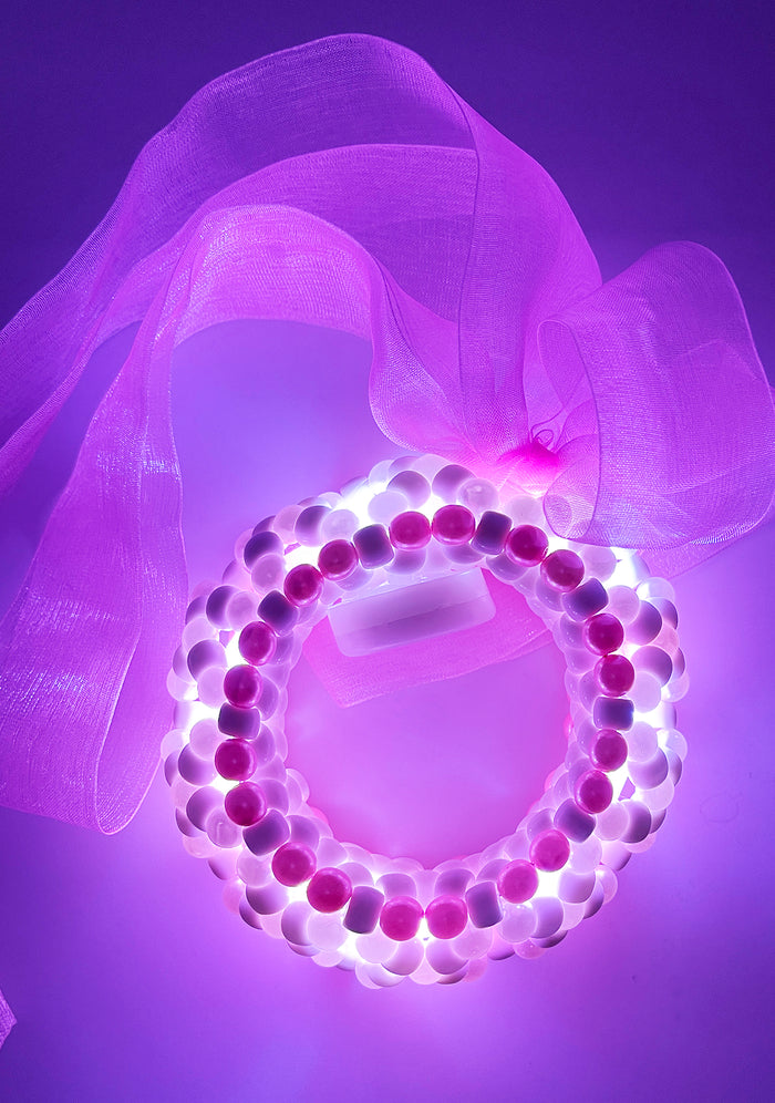 LASR Sugar Pop Light Up Ribbon Rave Kandi Bracelet — product view