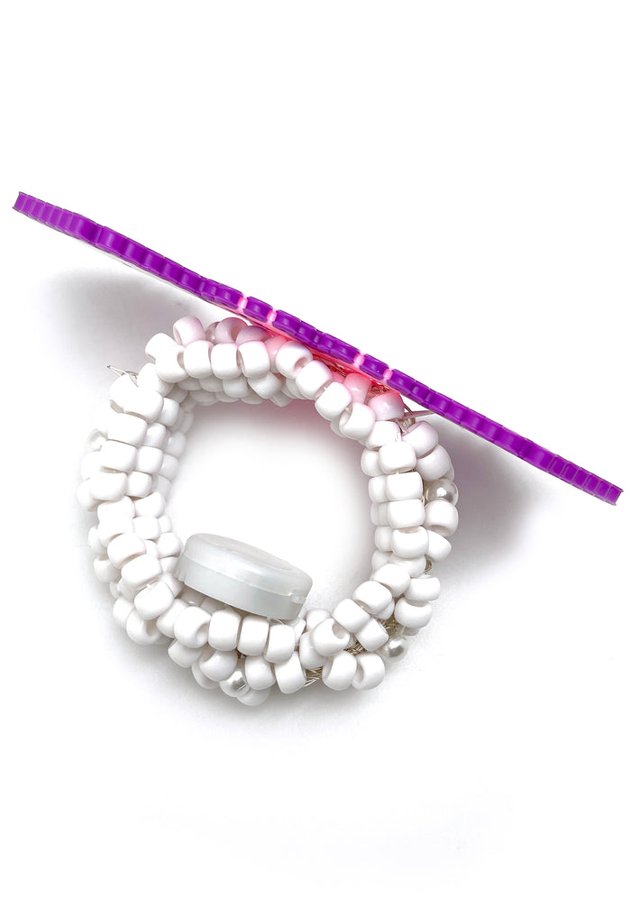 LASR Sweet Serenity Light Up Pendant Rave Kandi Bracelet — detail view