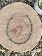 The Bijoux FAB 14" Sterling Silver Pearls & Green Heishi Choker Necklace NEC-STE-163-TUR