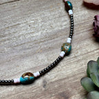 The Bijoux FAB 15" 3mm Sterling Silver Pearl/Pink Conch/Turqouise Necklace NEC-STE-141-MIX
