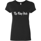 The Puke Hole Original White Print T-Shirt & Apparel Ladies Fitted T Black