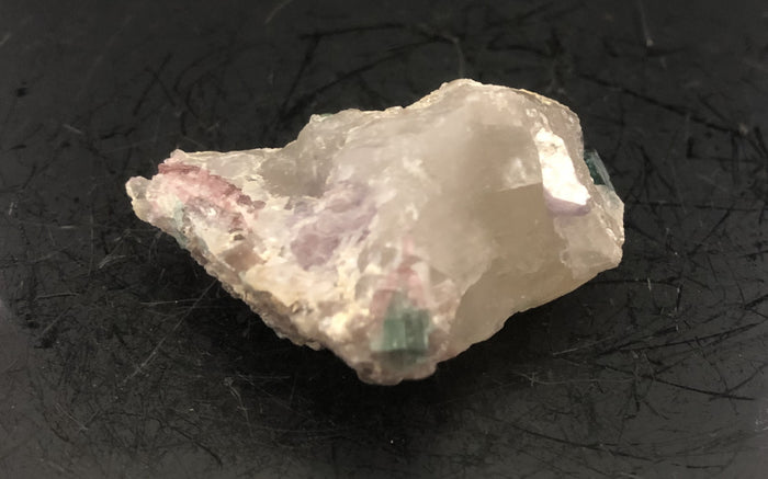Tourmaline w/ Lepidolite Quartz Cluster | Of Coins & Crystals
