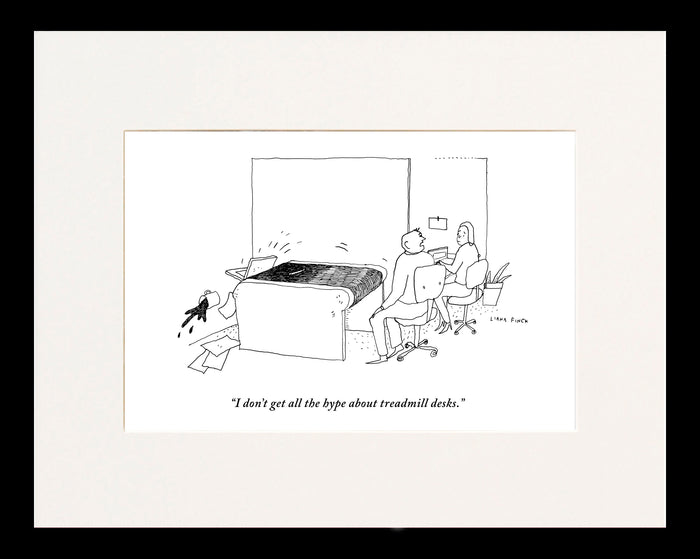 Treadmill Desk Hype Cartoon Print