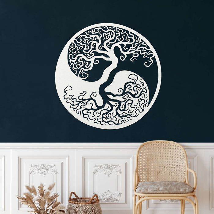 Tree of Life Yin Yang Metal Wall Art - Decor available at Dekadron for $74.90