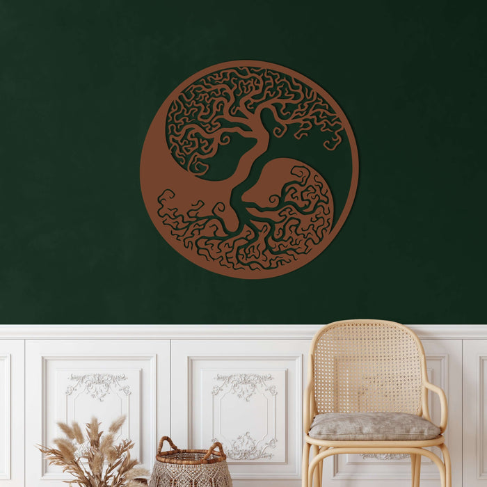 Tree of Life Yin Yang Metal Wall Art - Decor available at Dekadron for $74.90