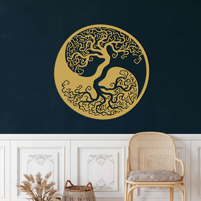 Tree of Life Yin Yang Metal Wall Art - Decor available at Dekadron for $74.90