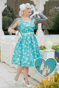 Amanda Turquoise Meerkat Swing Dress