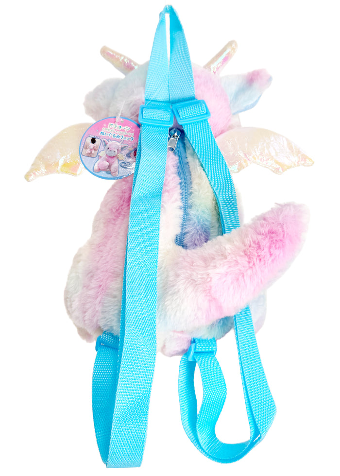 LASR Twinkle Wing Dragon Plush Backpack — back view