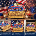 USA 250th Anniversary Wooden Ornament