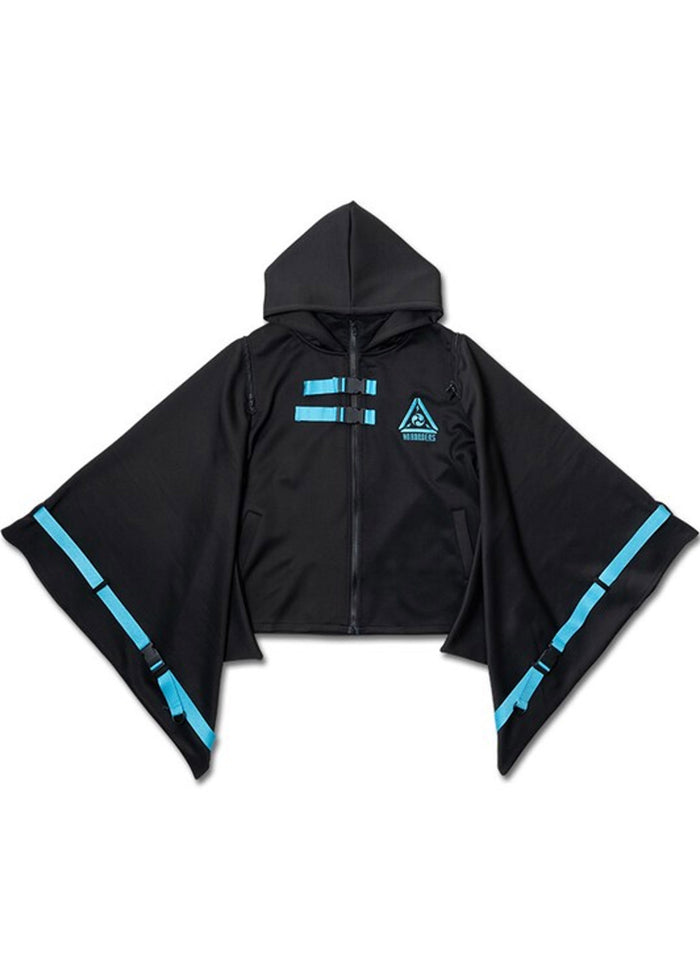 ACDC Rag Uzurai Cyberpunk Tech Kimono Black Blue Jacket — front view