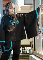 ACDC Rag Uzurai Cyberpunk Tech Kimono Black Blue Jacket — detail shot 3