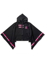 ACDC Rag Uzurai Cyberpunk Tech Kimono Black Pink Jacket — front view