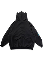 ACDC Rag Uzurai Cyberpunk Tech Oversized Black Blue Jacket — back view