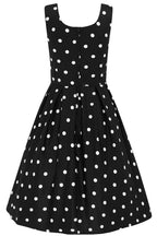 Amanda Scoop Neck 1.7cm Polka Dot Swing Dress in Black & White