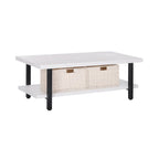 veikous 47" Large Coffee Table with Foldable Woven Baskets -  veikous Coffee tables 88.99