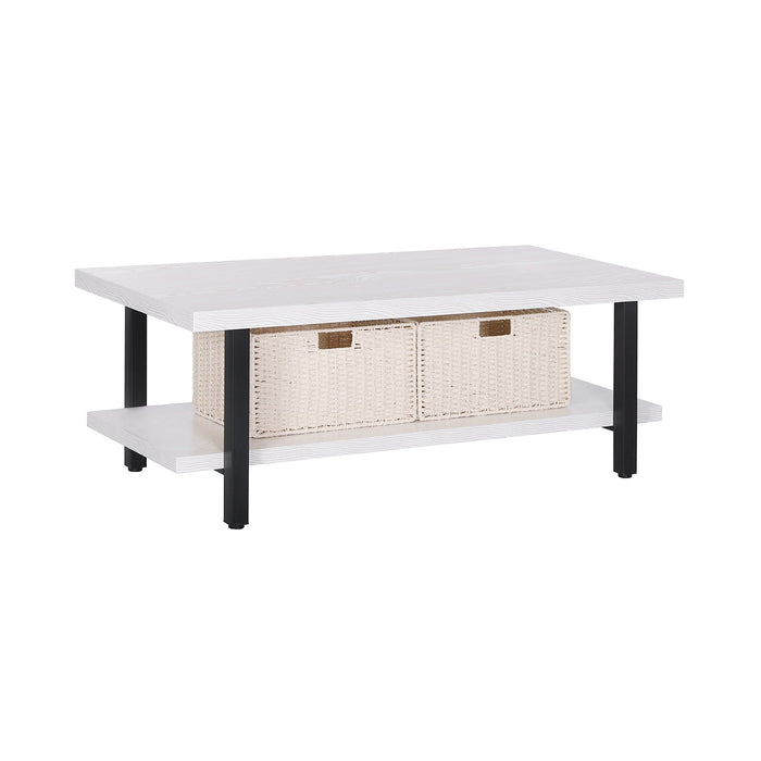 veikous 47" Large Coffee Table with Foldable Woven Baskets -  veikous Coffee tables 88.99