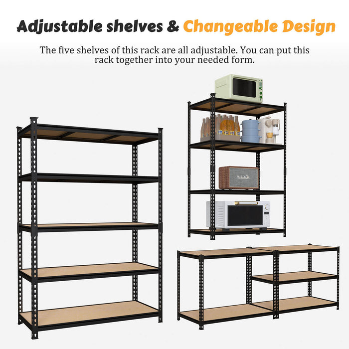 Five-shelf rack