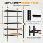 Easy assembly heavy-duty shelving