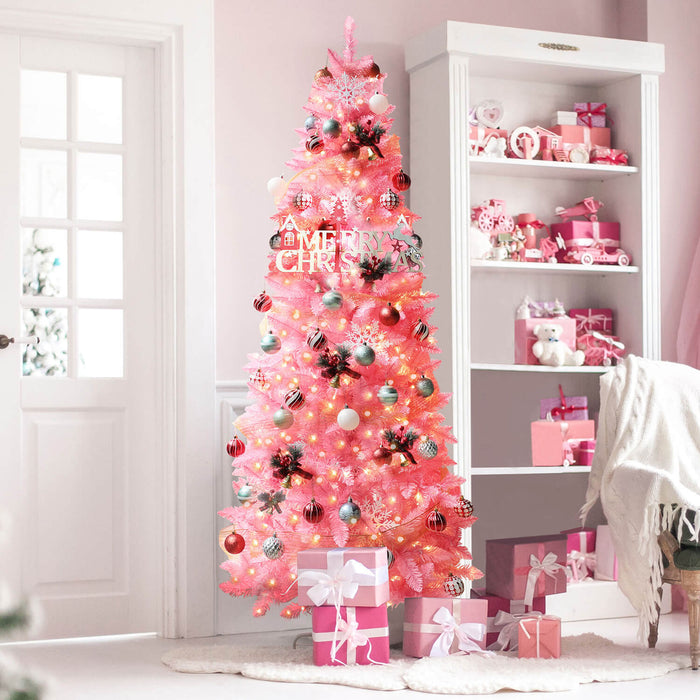 Small space christmas tree, pink