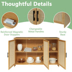 bamboo accent cabinet with handles
