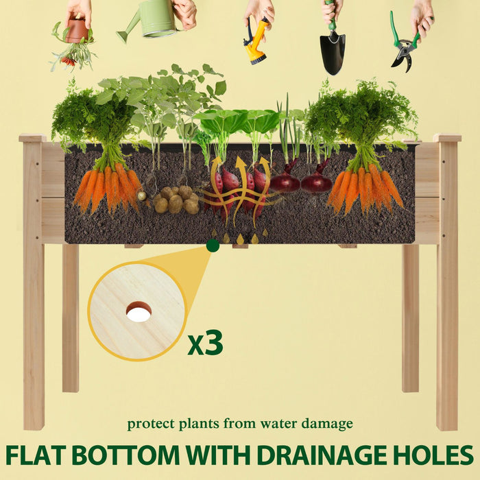 Wood raised garden box